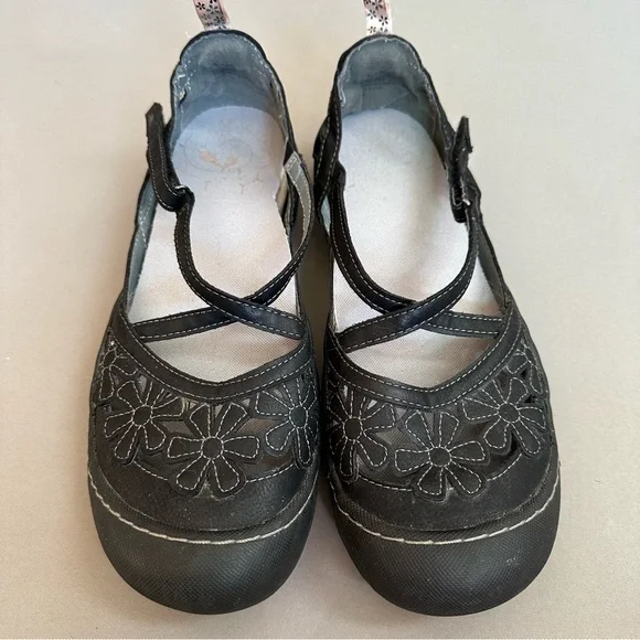 JBU floral flower black mark Jane shoes, 9.5. - Picture 2 of 4